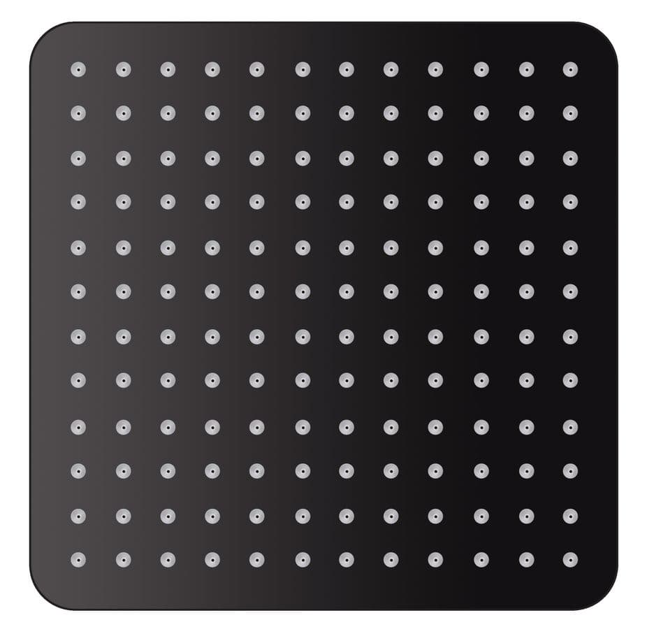 Deszczownia 300x300mm czarna matowa z funkcją antykamień