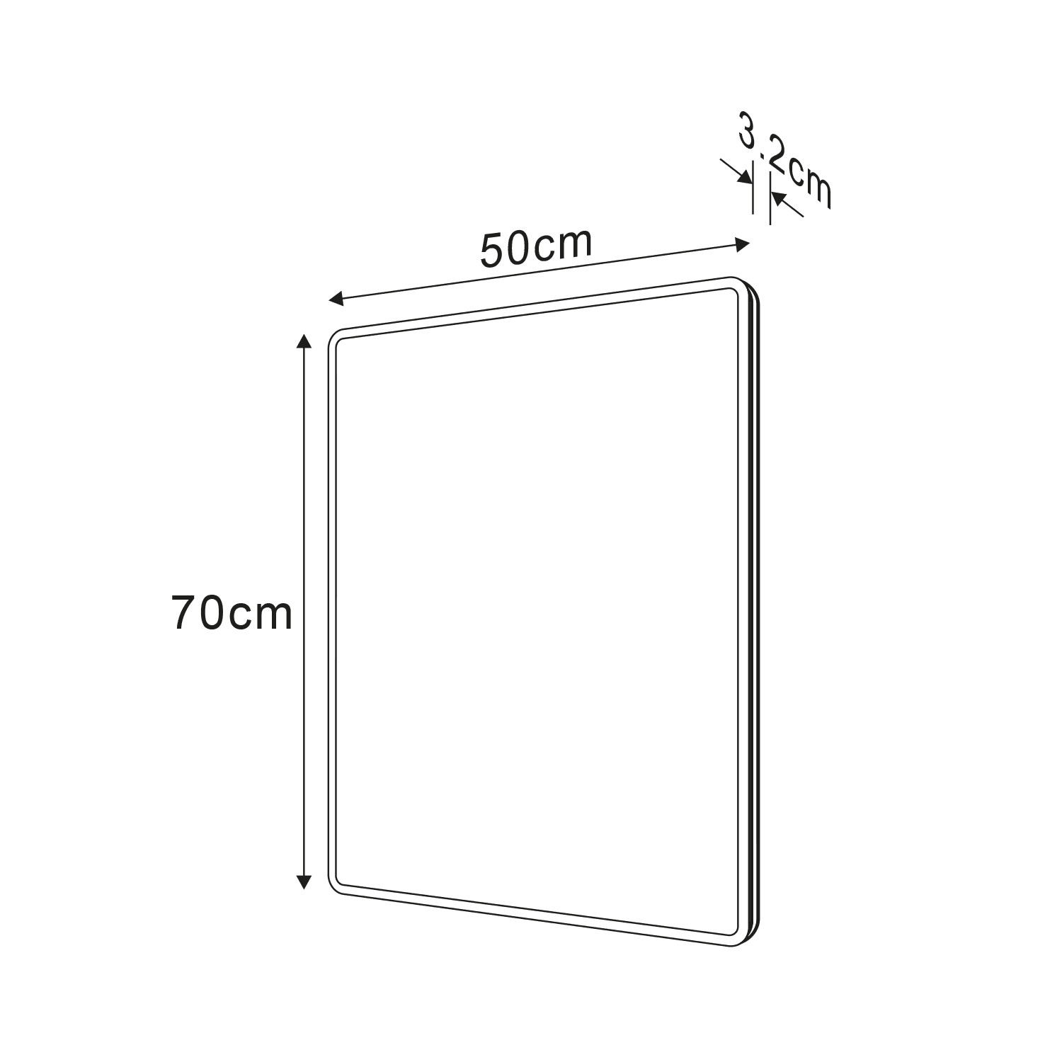 PIRI lustro LED z podświetleniem 50x70 cm