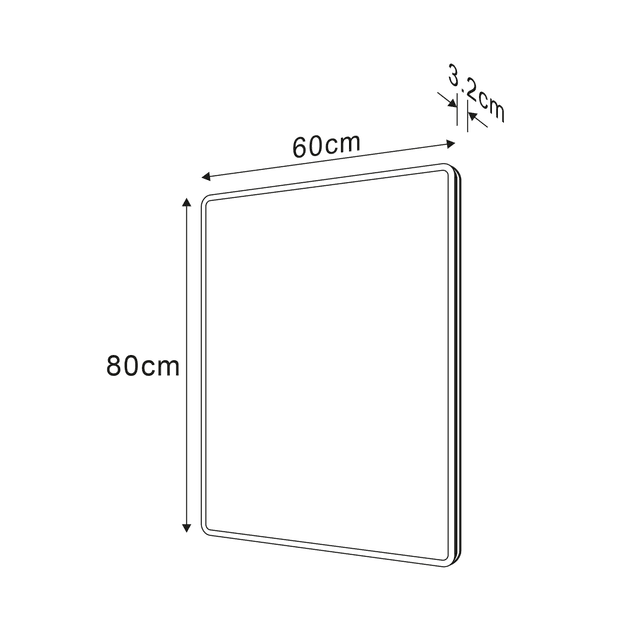 PIRI lustro LED 60x80cm z ochroną przed korozją