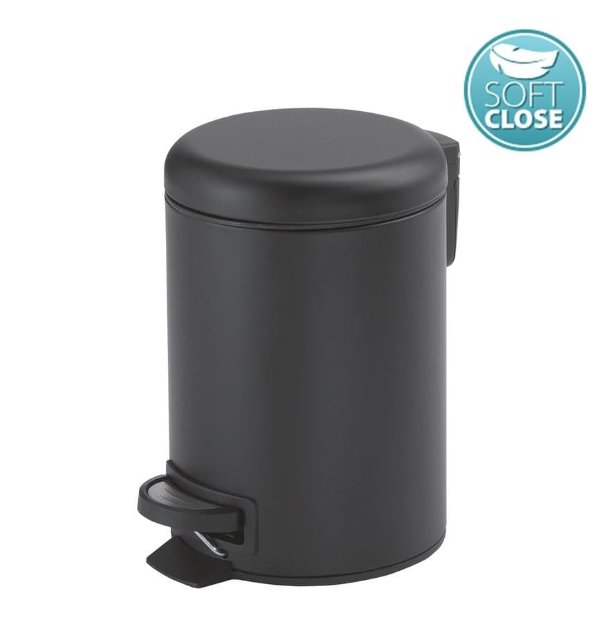 POTTY kosz na śmieci 5l, okrągły Soft Close, czarny matowy