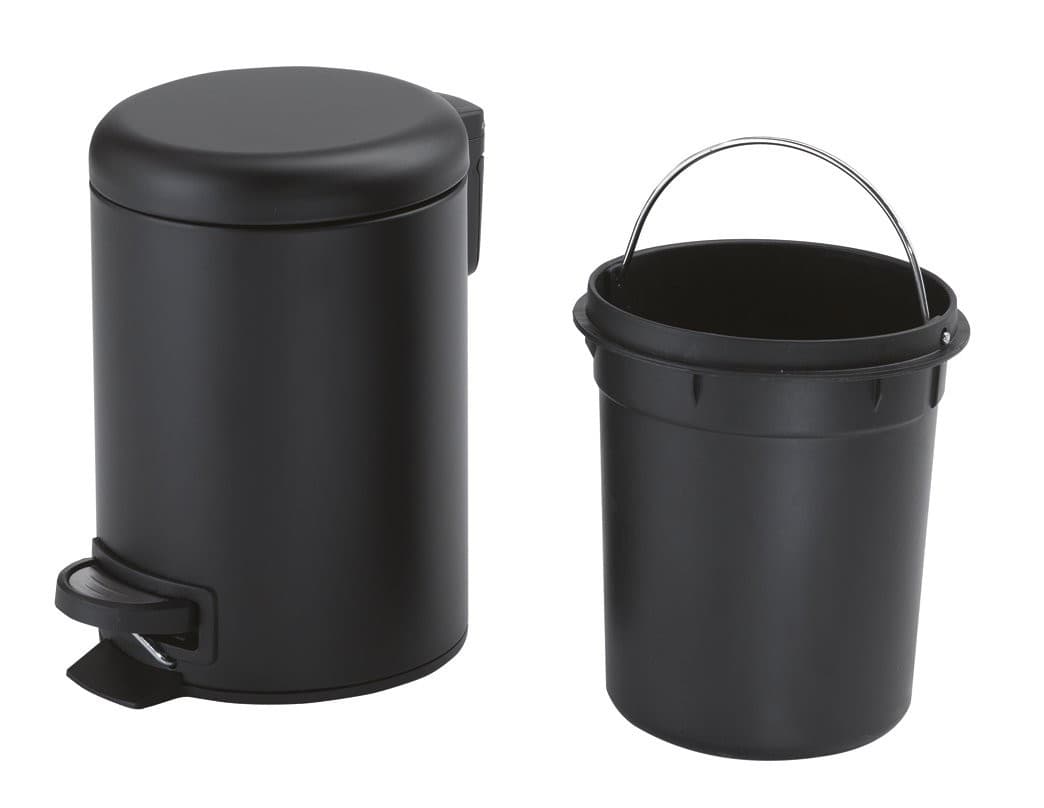 POTTY kosz na śmieci 5l, okrągły Soft Close, czarny matowy