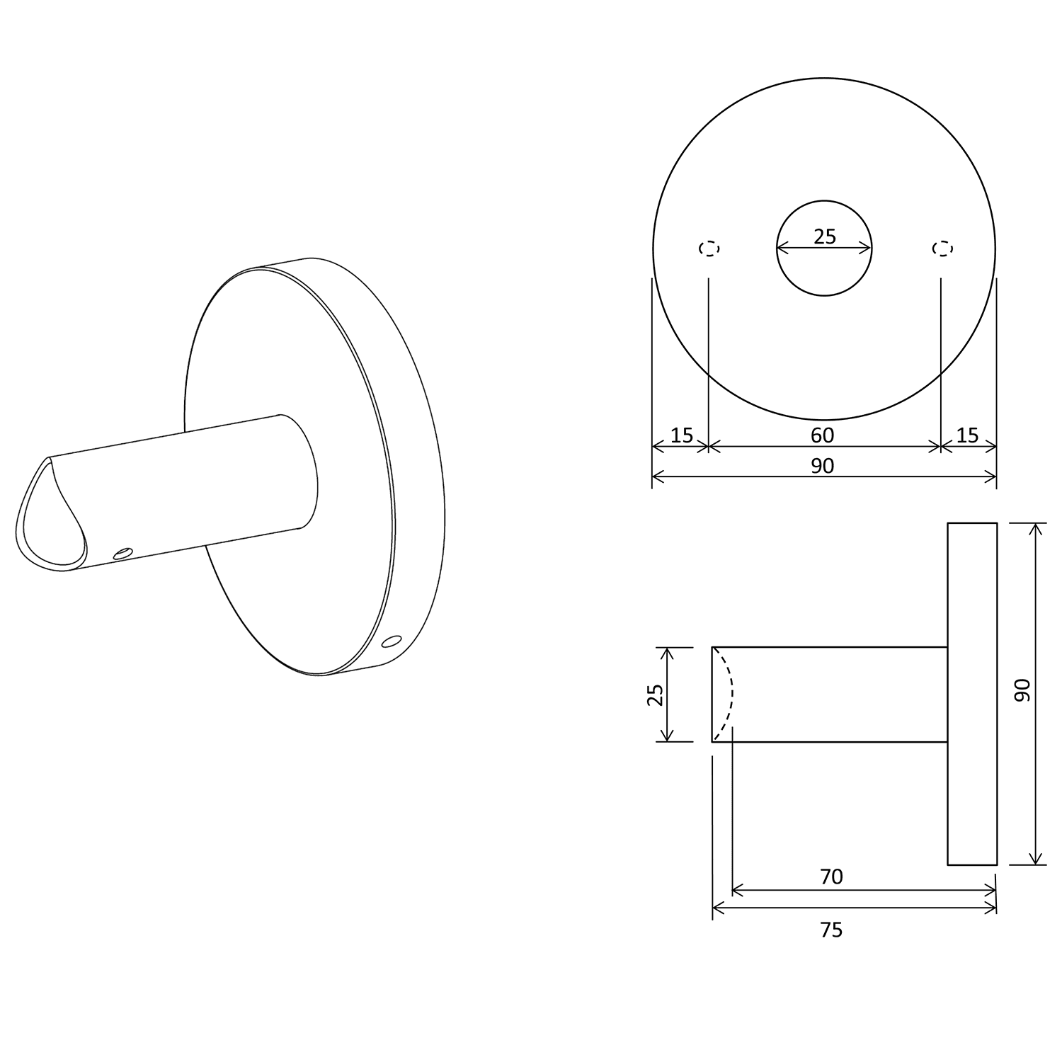Adapter do kabli, okrągły - montaż elektroinstalacyjny
