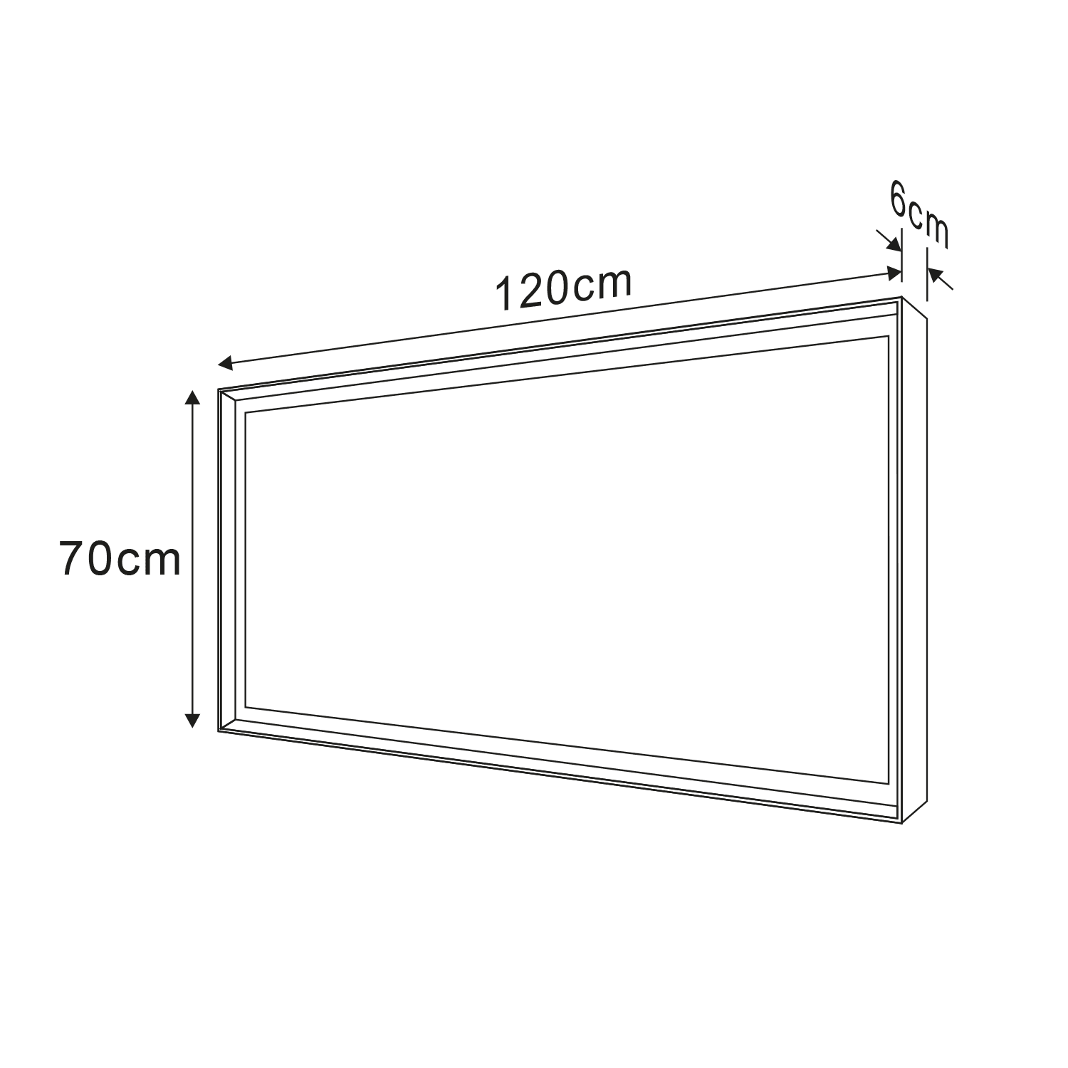 SORT lustro LED 1200x700mm z czarną ramą