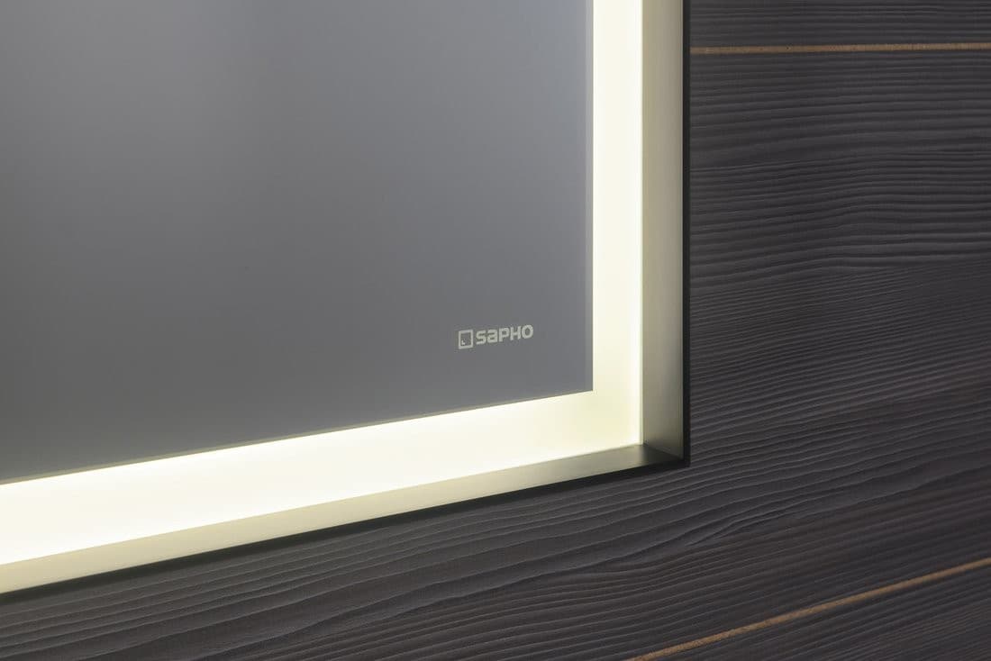 SORT lustro LED 1200x700mm z czarną ramą