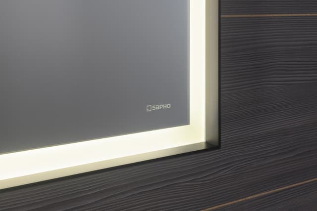 SORT lustro LED 1200x700mm z czarną ramą