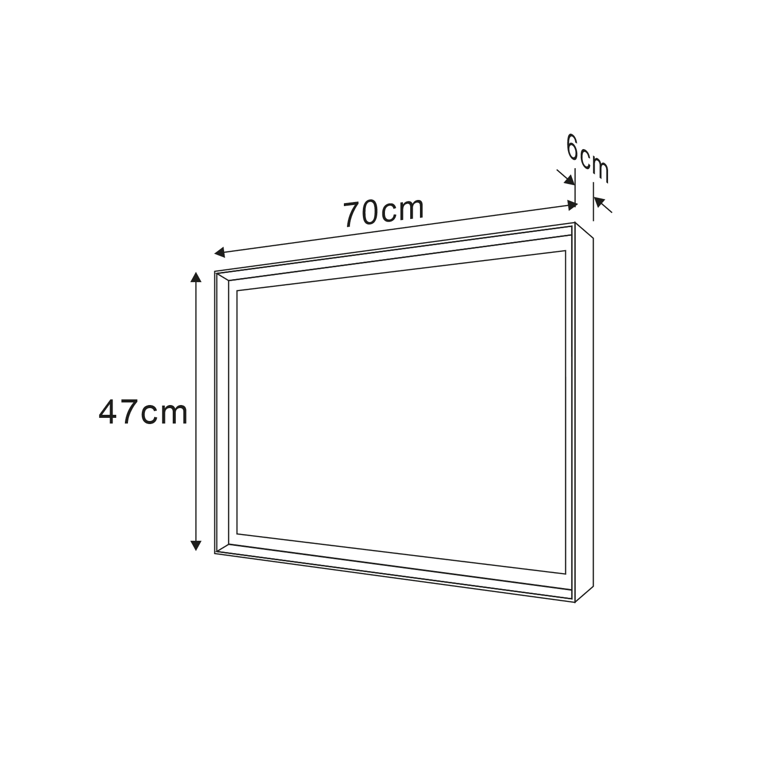 SORT lustro LED 470x700mm z czarną metalową ramą