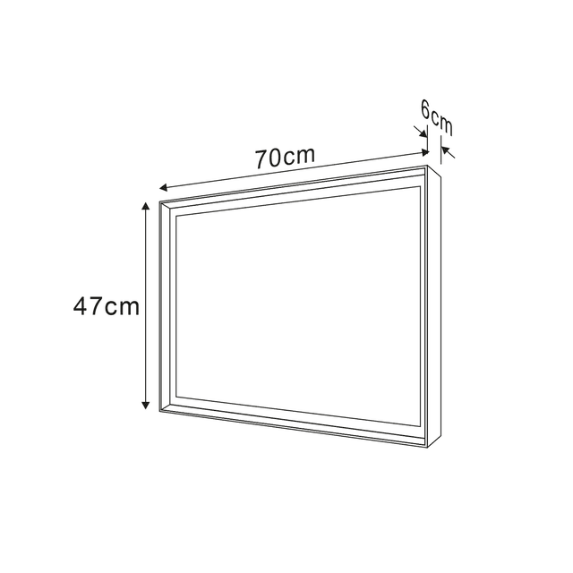 SORT lustro LED 470x700mm z czarną metalową ramą