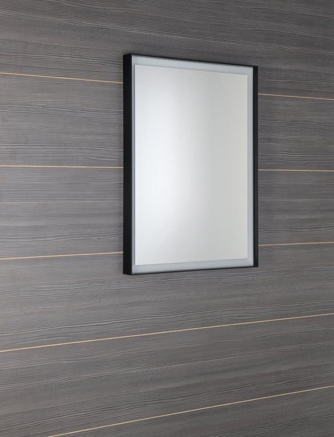 SORT lustro LED 470x700mm z czarną metalową ramą