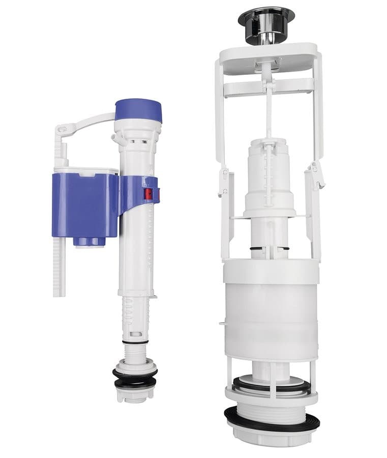 Mechanizm spłukujący z podwójnym przyciskiem 1/2'' chromowany