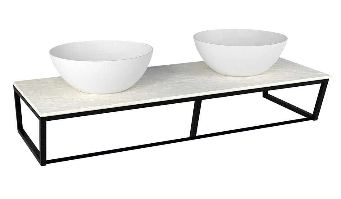 SKA Wspornik umywalki pod blat, 1200x200x460mm, czarny matowy