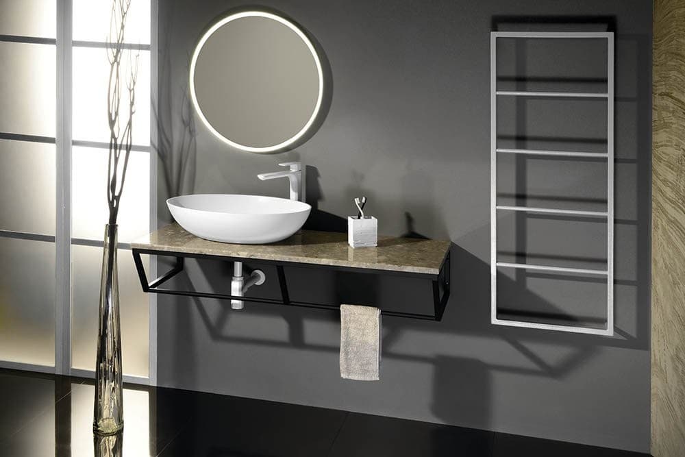 SKA Wspornik umywalki pod blat, 1200x200x460mm, czarny matowy