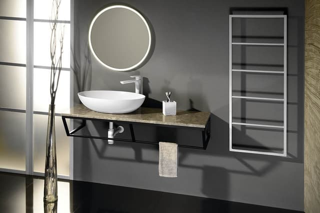SKA Wspornik umywalki pod blat, 1200x200x460mm, czarny matowy