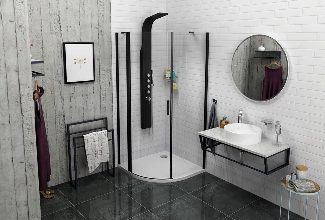 SKA Wspornik umywalki pod blat, 1200x200x460mm, czarny matowy