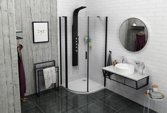 SKA Wspornik umywalki pod blat, 1200x200x460mm, czarny matowy