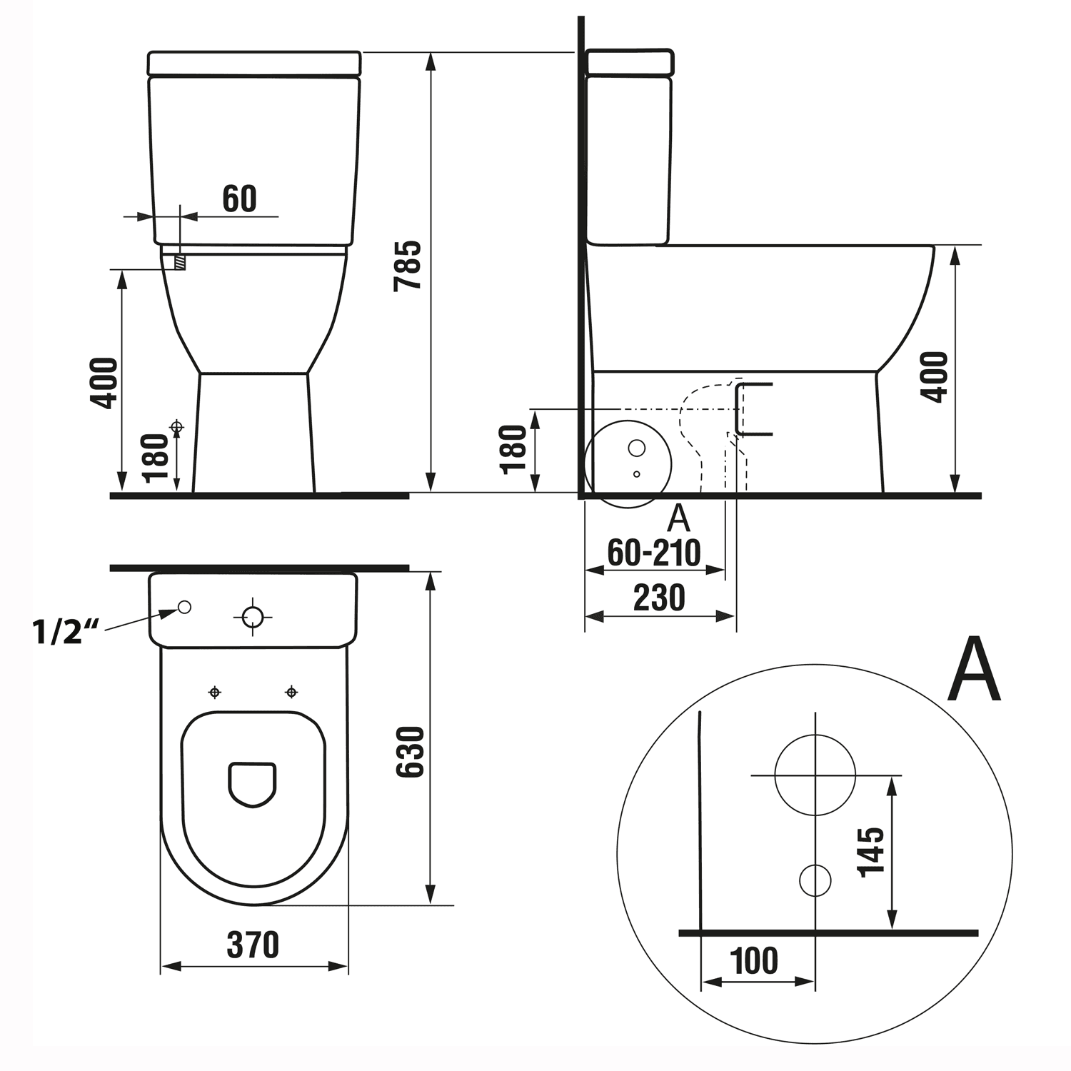 JALTA RIMLESS kompakt WC bezrantowy