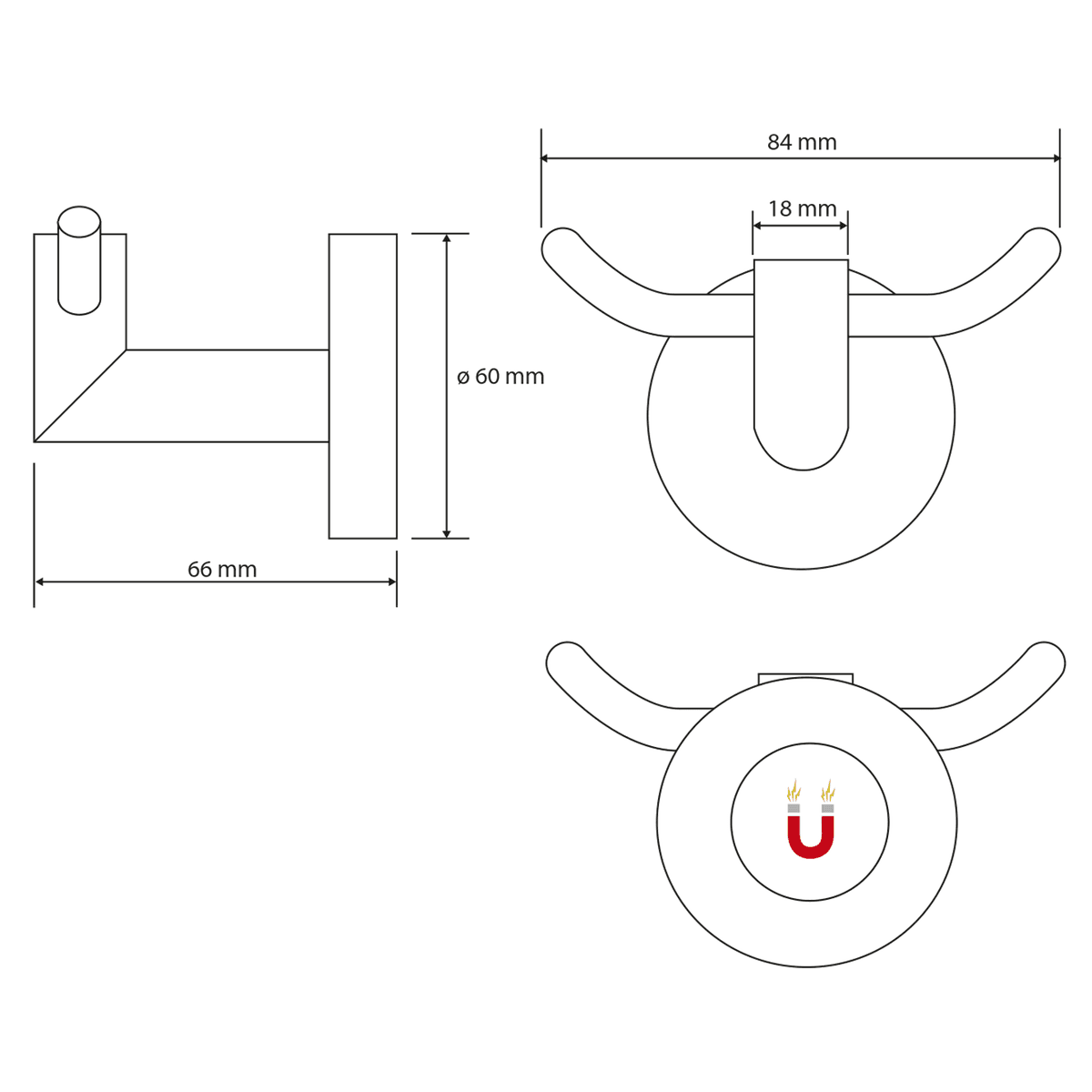 Podwójny magnetyczny wieszak na grzejnik 5 kg