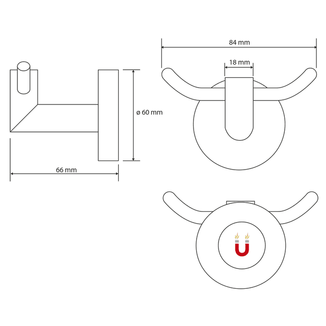 Podwójny magnetyczny wieszak na grzejnik 5 kg