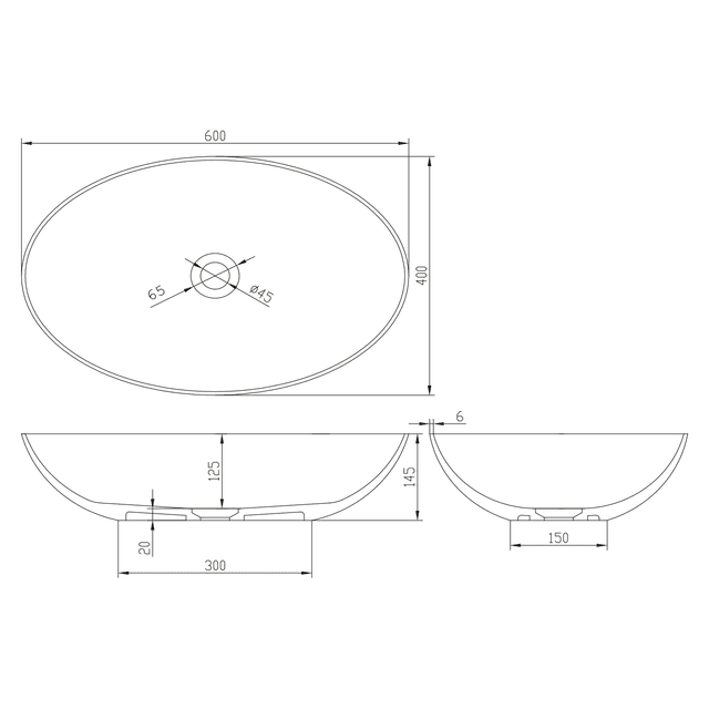 FORMIGO betonowa umywalka 60x14,5x40,5 cm miedź