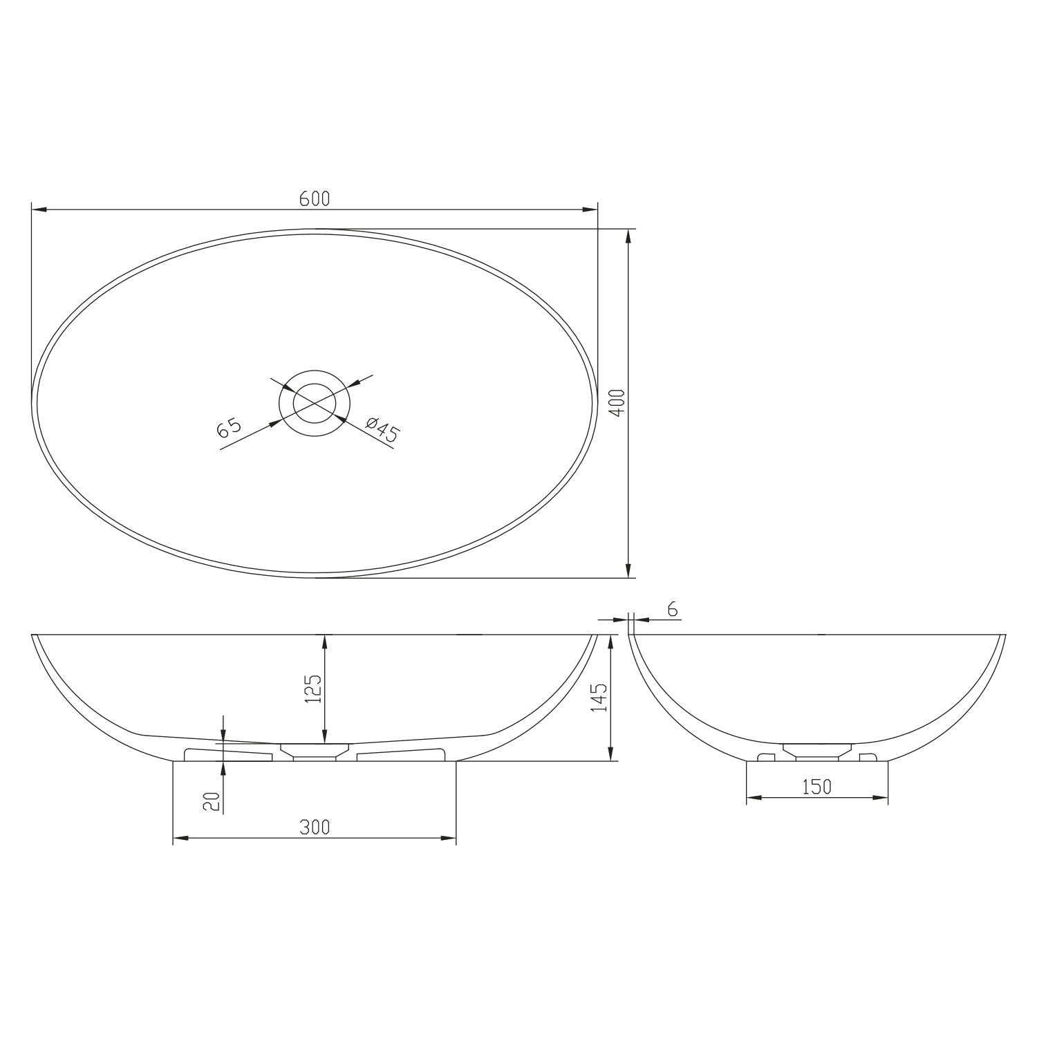 FORMIGO betonowa umywalka, 60x14,5x40,5 cm, złoty