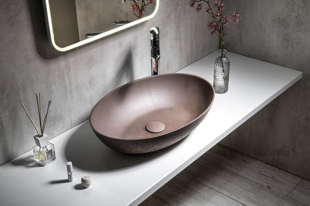 FORMIGO umywalka betonowa 60x14,5 cm z korkiem klik-klak