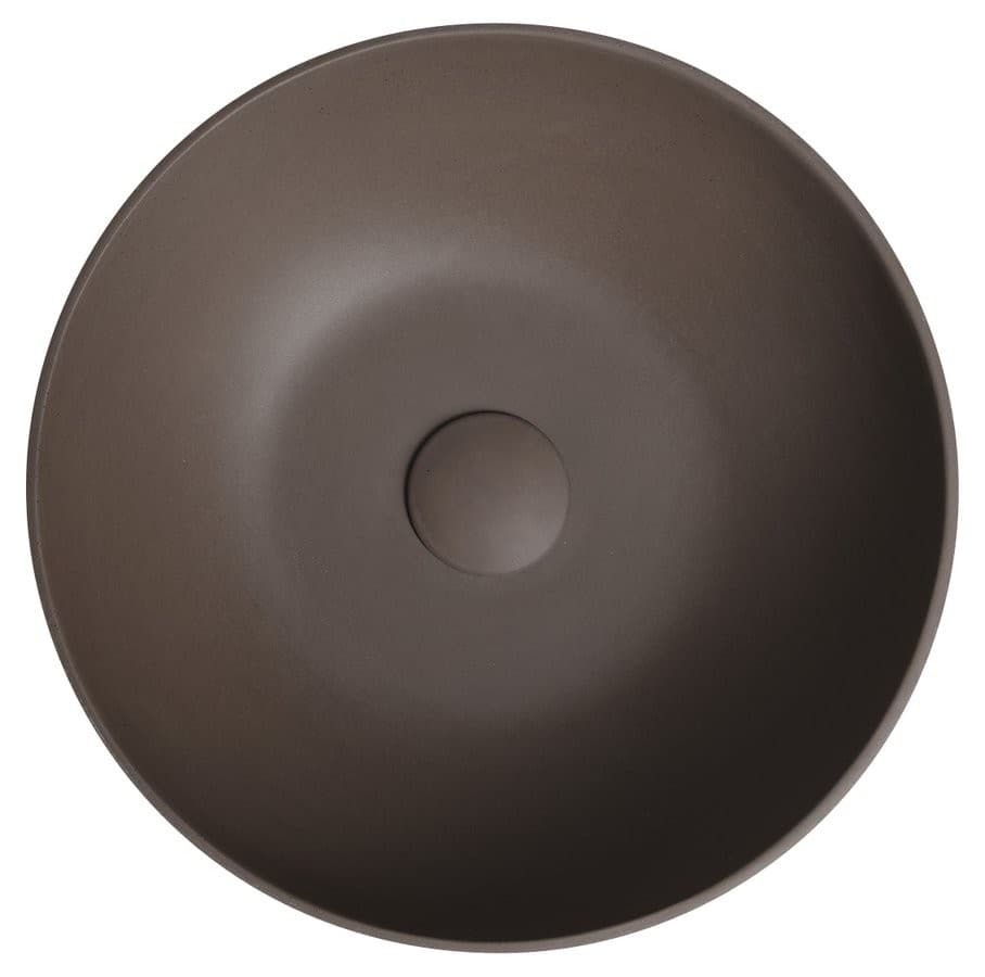 FORMIGO umywalka betonowa, okrągła 39 cm, brązowa