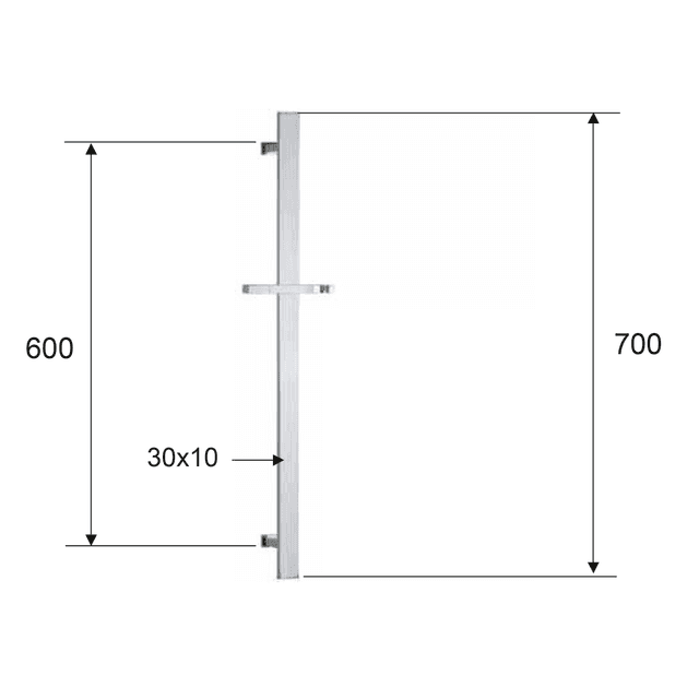 Drążek prysznicowy przesuwny 700mm złoto