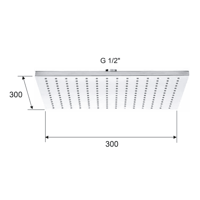 Deszczownica 300x300mm, złota z funkcją antykamień