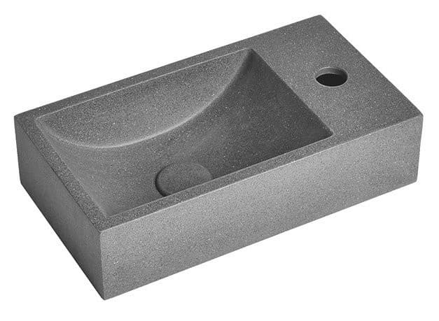 CREST R umywalka betonowa z korkiem 40x22 cm