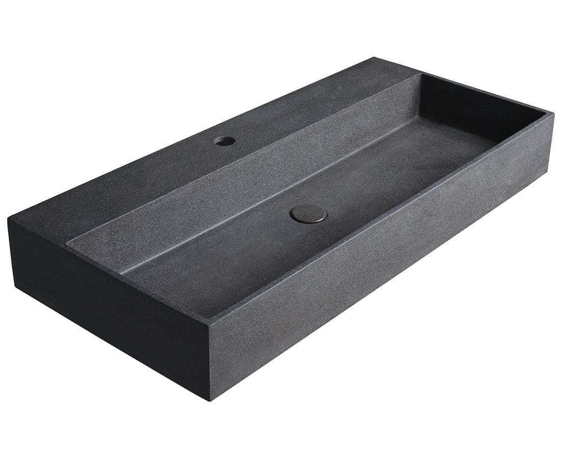 QUADRADO umywalka betonowa 96x44 cm z korkiem