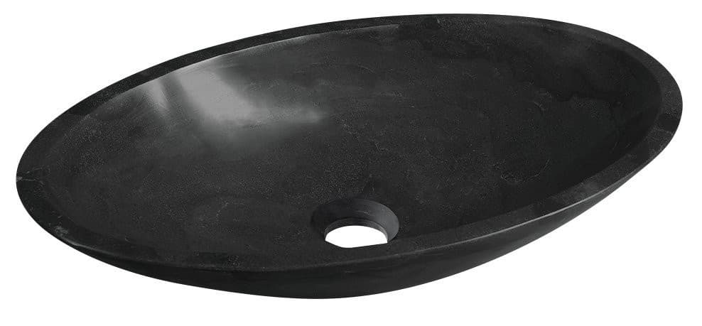 BLOK umywalka kamienna 60x11x35 cm czarny Marquin mat