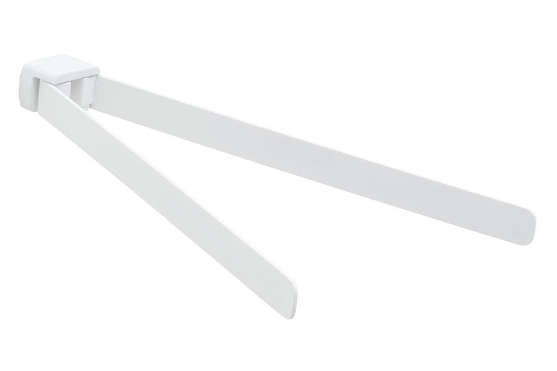 PIRENE wieszak na ręczniki podwójny obrotowy 350mm biały mat