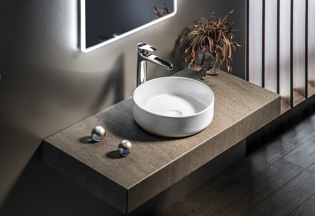 INFINITY ROUND umywalka ceramiczna nablatowa Ø36 cm
