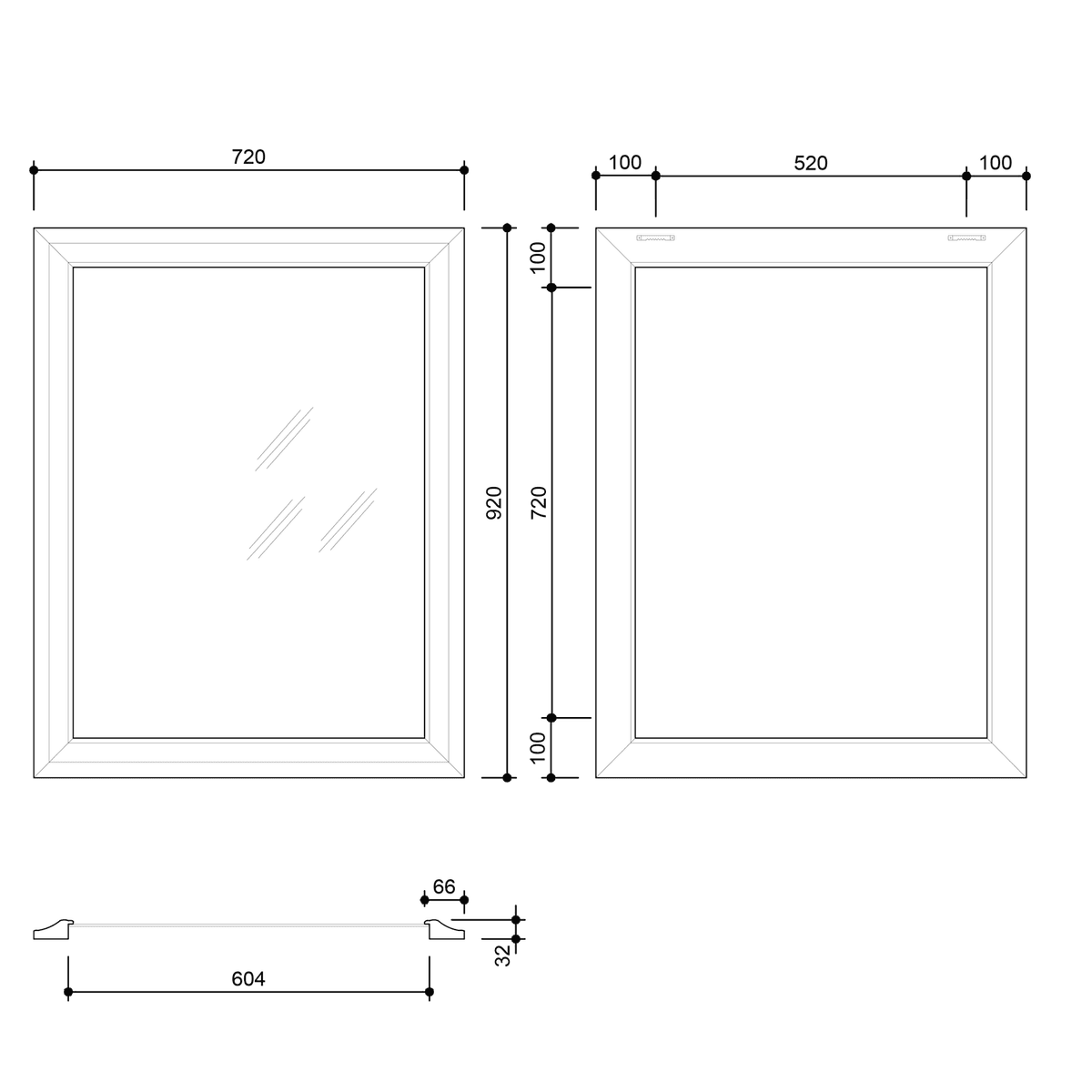 AMBIENTE lustro w drewnianej ramie 720x920mm brązowe