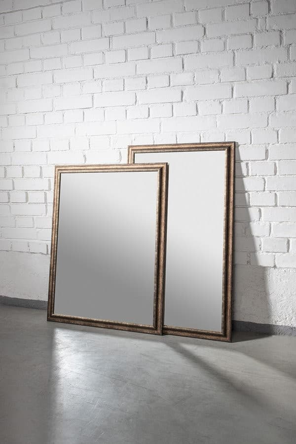 ROMINA lustro w drewnianej ramie 580x980mm z brązową patyną