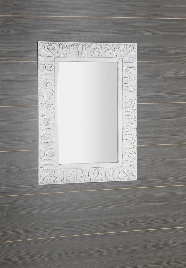 ZEEGRAS Lustro w ramie drewnianej 70x100 cm biały