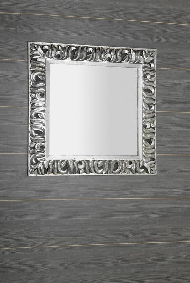 ZEEGRAS lustro w ramie, 90x90 cm, srebrne Antique