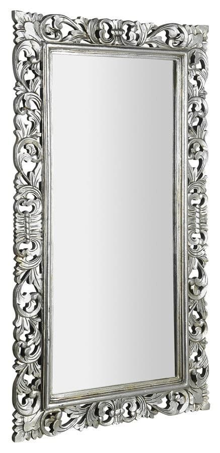 SCULE Lustro w ramie 80x150 cm srebro Antique