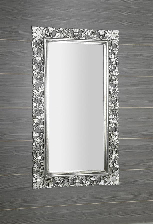 SCULE Lustro w ramie 80x150 cm srebro Antique