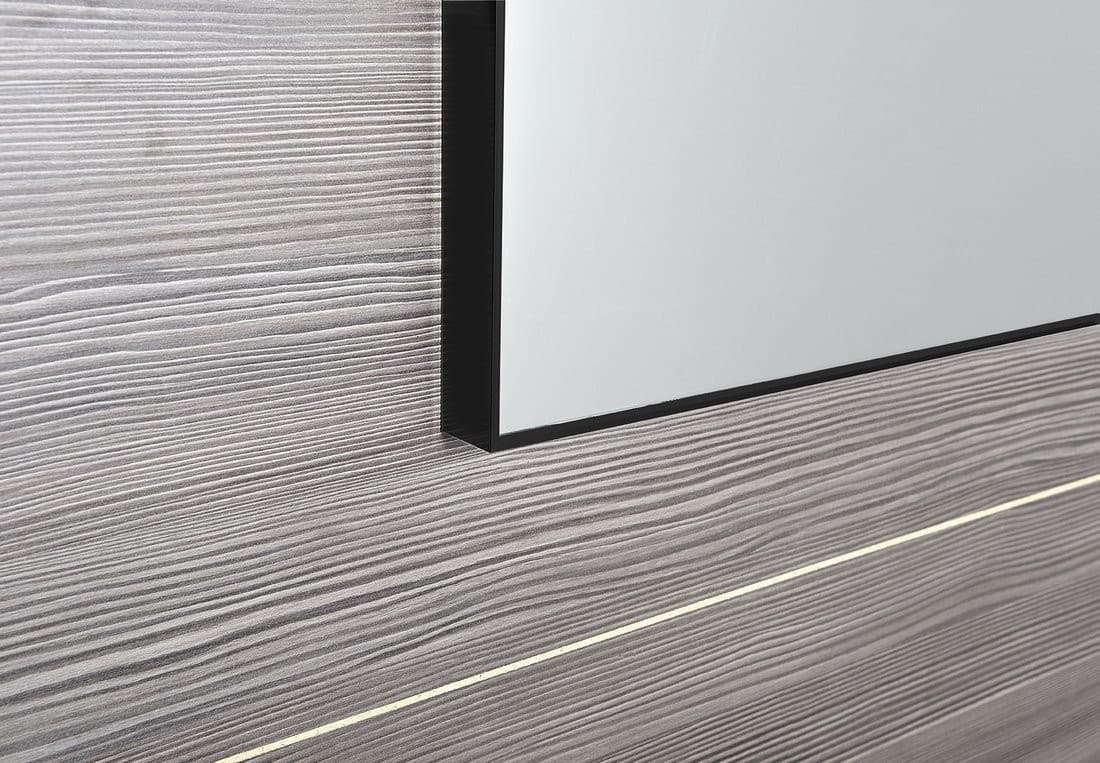 AROWANA Lustro w ramie aluminiowej 1200x600mm czarny mat