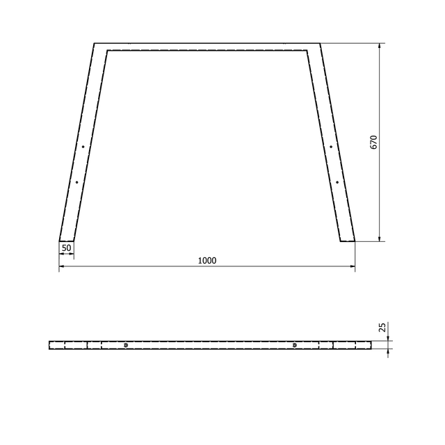 TWIGA wspornik stalowy 100x67 cm do blatów AVICE