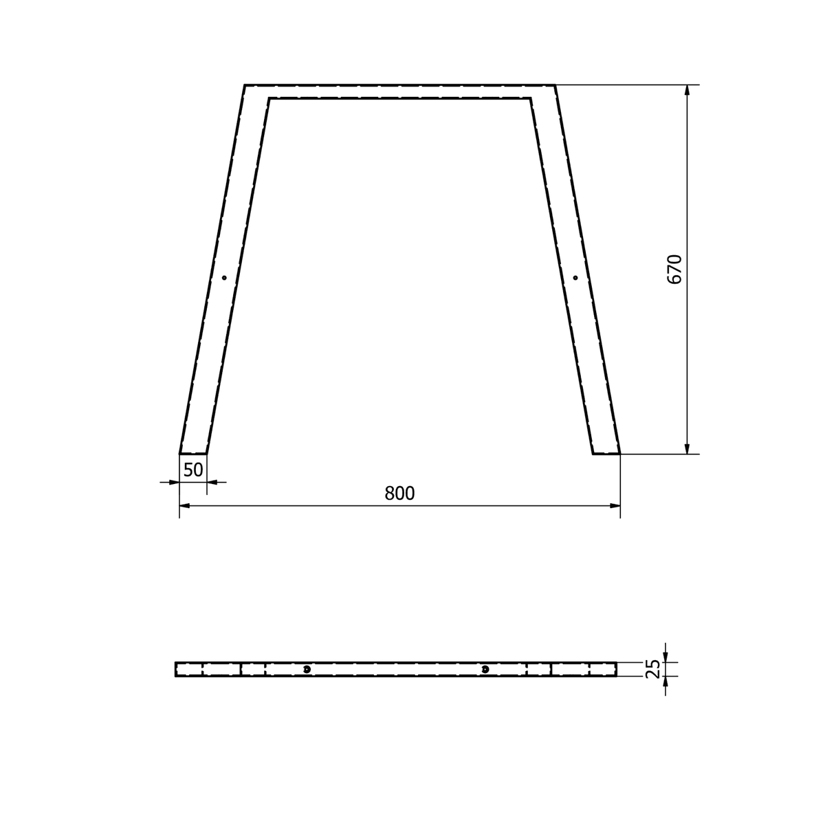 TWIGA wspornik stalowy 80x67 cm do blatów AVICE