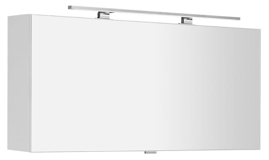 CLOE szafka z lustrem LED, 120x50x18cm, biały połysk