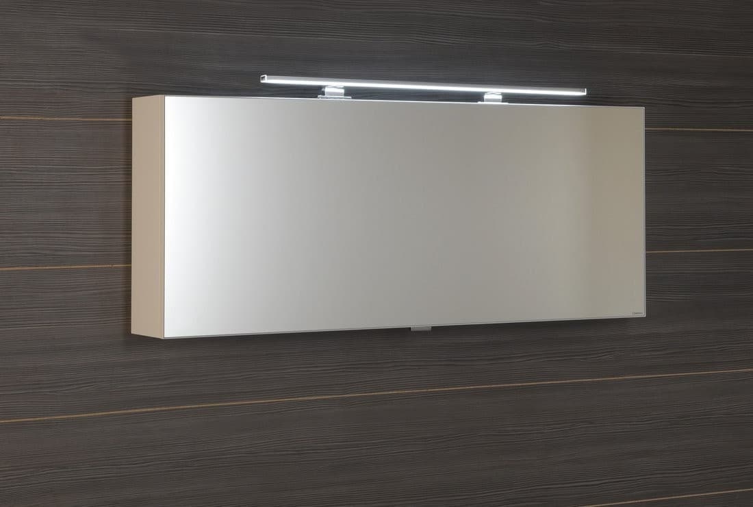 CLOE szafka z lustrem LED, 120x50x18cm, biały połysk