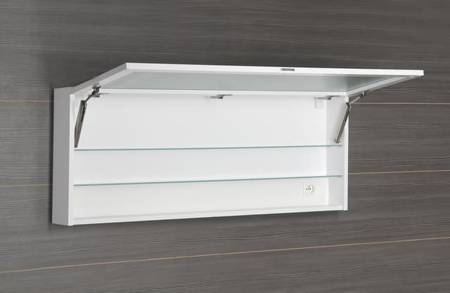 CLOE szafka z lustrem LED, 120x50x18cm, biały połysk