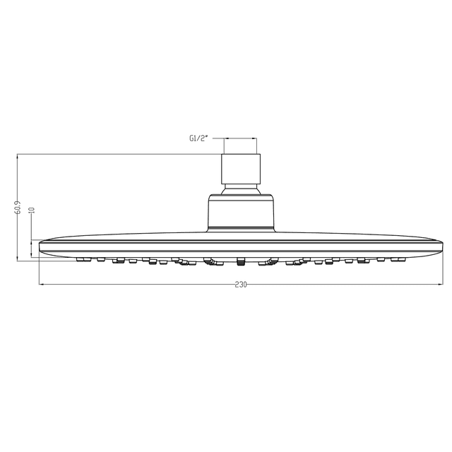 Deszczownia 230mm, okrągła głowica prysznicowa ABS/chrom