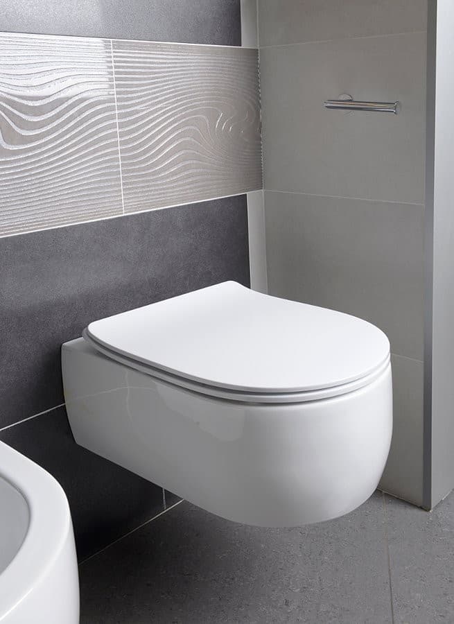 FLO deska WC SLIM Soft Close, duroplast, biała