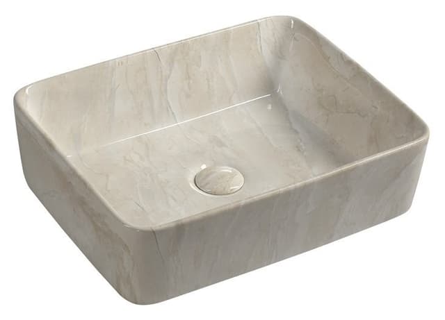 DALMA umywalka ceramiczna 48x13x38 cm z efektem marmuru