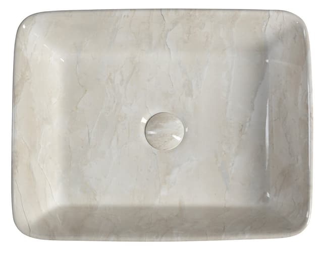 DALMA umywalka ceramiczna 48x13x38 cm z efektem marmuru