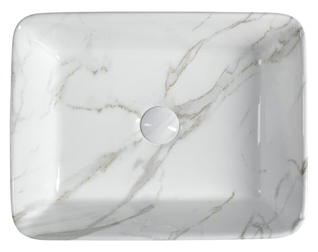 DALMA umywalka ceramiczna 48x13 cm, marmur carrara