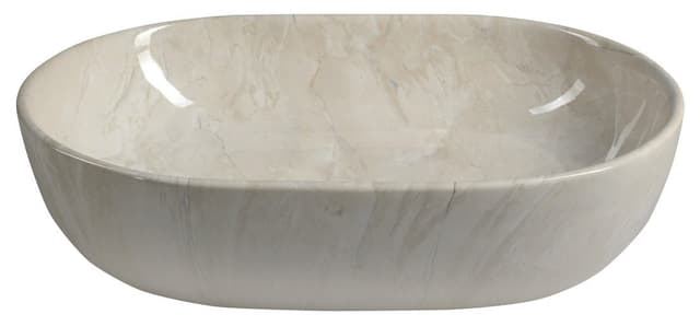 DALMA umywalka ceramiczna marmurowa 59x14x42 cm